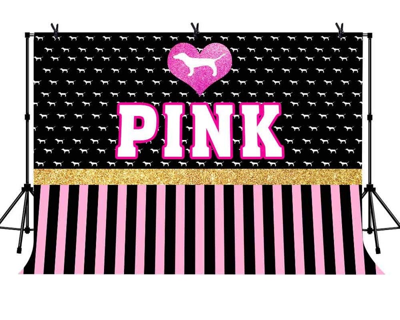 LYLYCTY 7x5ft Pink Backdrop Girl Princess Sweet 16th Birthday Party Supplies Stripe Photography Background for Prom Party Cake Table Banner Photo Booth Studio Props BJQQLY216 - Image 1